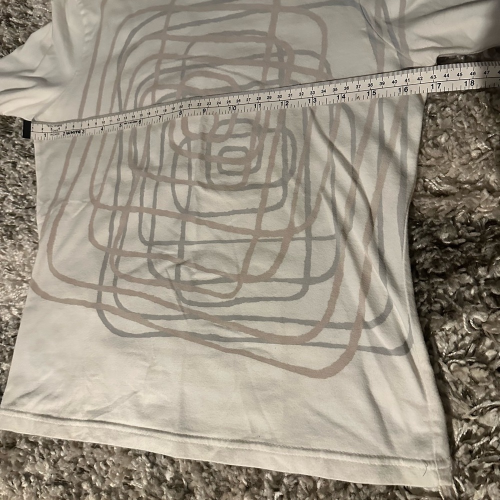 Vintage Y2K GAP White Abstract Pirnt Long sleeve basic top XS - Picture 5 of 5